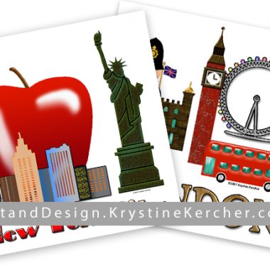 New York City and London artwork: I found my artwork - and posted it for sale in my "Famous Cities" collection on Spoonflower. Click through to purchase.