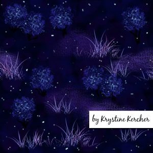 Fireflies bioluminescence design in dark blue and purple: click through to purchase