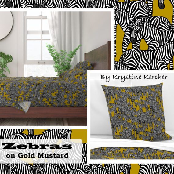 Sleep with herds of zebras on gold mustard and roam the Serengeti in your dreams!