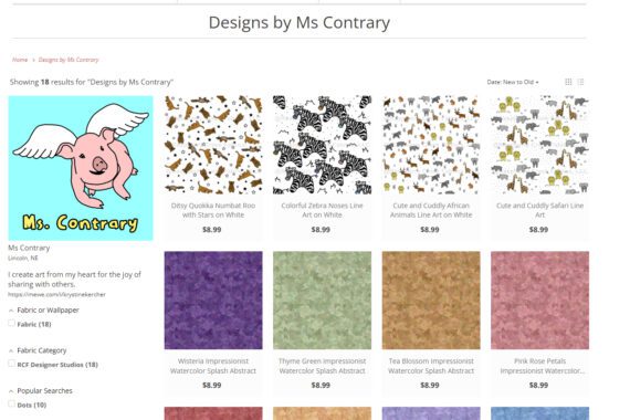 Ordering on Raspberry Creek is easy. Choose your fabric from my store...