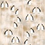 Emperor Penguins sepia peach