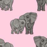 elephants pastel pink