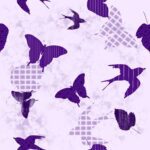 Swallows and Butterflies - grape on lavender