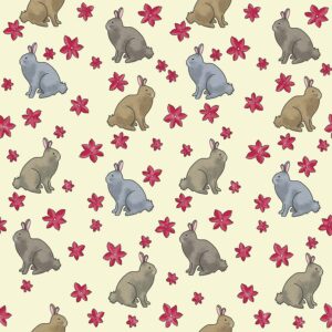 Rabbits and pimpernels on cream