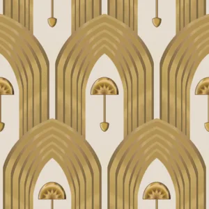 Art Deco Arches - Natural Linen