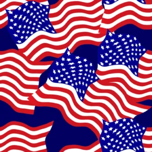 Patriotic - American Flag collage on dark blue