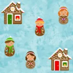 Gingerbread Houses People - Ice Blue