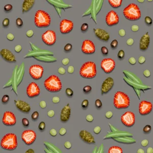 Fruit and Veggies - Warm Grey