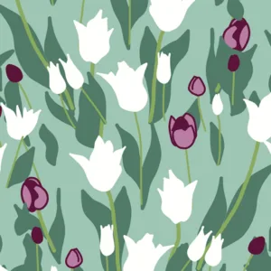 Spring florals: Tulips Papercut Fabric