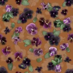 Moody Violas fabric: Hot Ginger