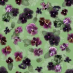 Moody Violas fabric: peapod green