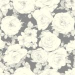 creamy yellow roses on pewter grey