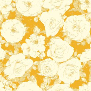 creamy yellow roses on yellow orange